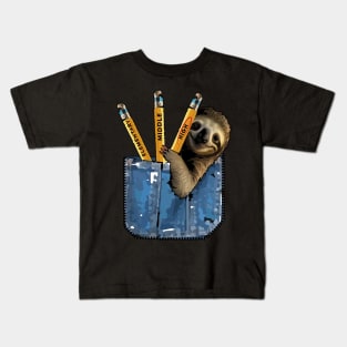 High School Back to School Lazy Sloth Kids T-Shirt